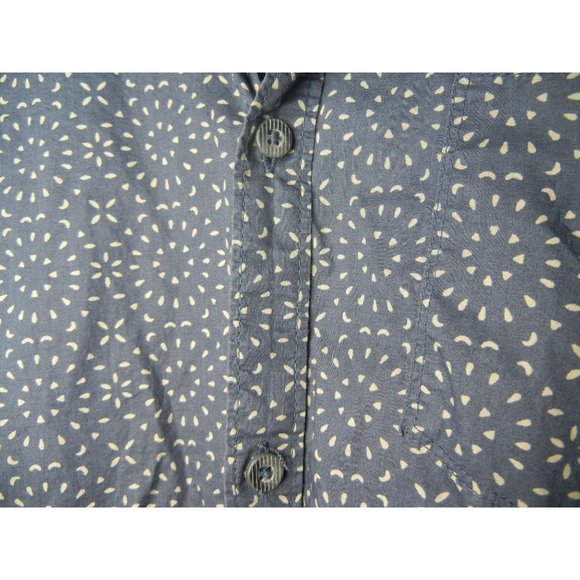 Billabong XXL tailored fit button up shirt blue & white pattern pocket preowned - Picture 4 of 7